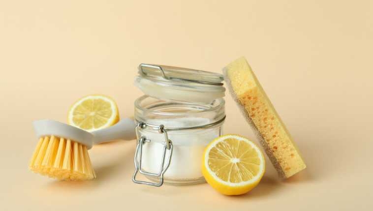 eco-frienldy spring cleaning tools baking soda lemon and sponges