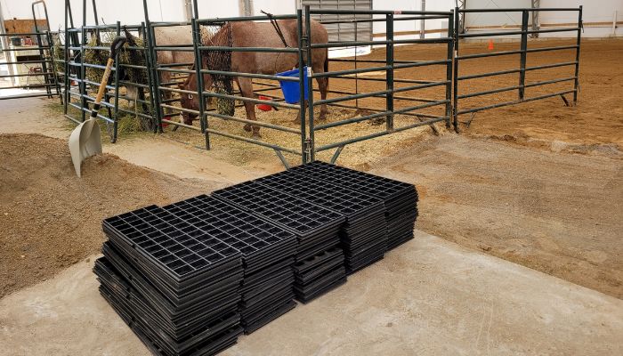 Equustall horse stall pavers set up